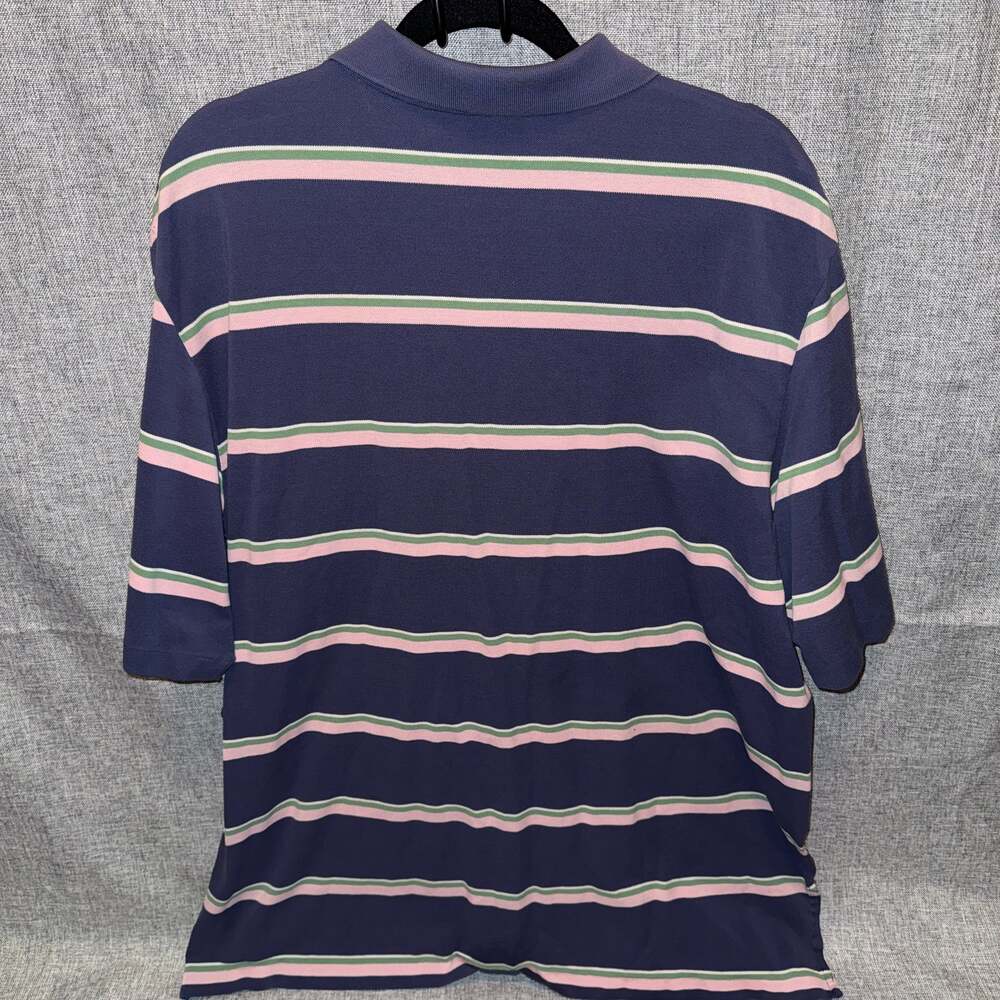 Polo Golf Ralph Lauren XXL Navy Blue Striped Pima Cotton Polo Shirt - Picture 4 of 4